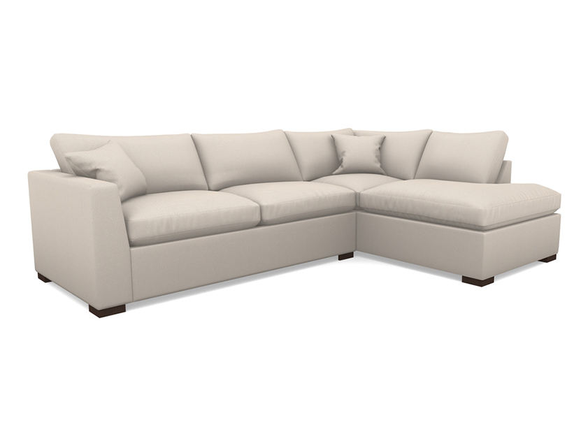 Wadenhoe Large LHF Corner Sofa Bed in Two Tone Plain Biscuit